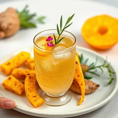 Charred Pineapple and Ginger Fizz