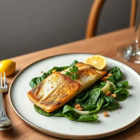 Turmeric Lime Baked Sardines with Wilted Spinach & Fennel