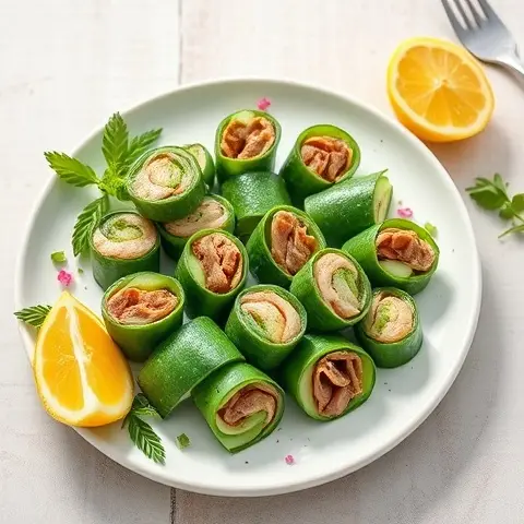 Sardine Cucumber Roll-Ups with Lemon