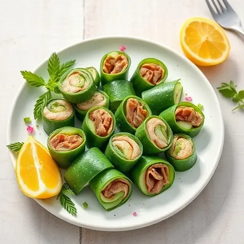 Sardine Cucumber Roll-Ups with Lemon