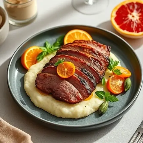 Seared Duck Breast with Orange-Zest Cauliflower Mash