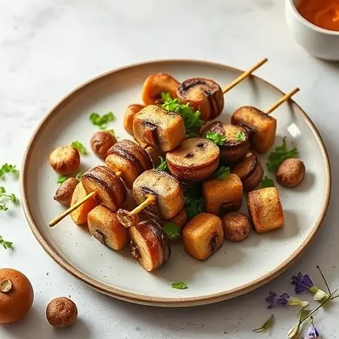 Miso-Free Umami Mushroom Skewers