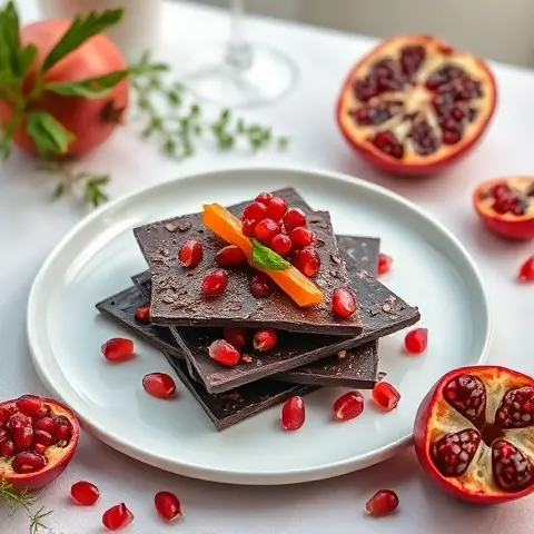 7 Pomegranate Dark Chocolate Bark