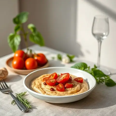 Charred Tomato & Roasted Garlic Cashew Dip