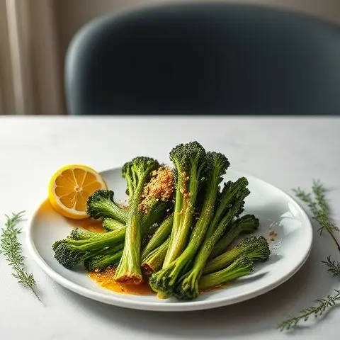 Lemon-Tahini Roasted Broccolini