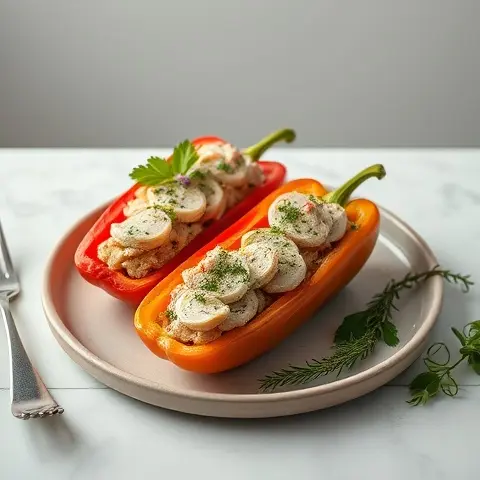 Nutritious Tuna-Stuffed Bell Pepper Salad Boats