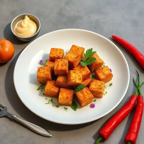 Crispy Smoked Paprika Air-Fryer Tofu Cubes