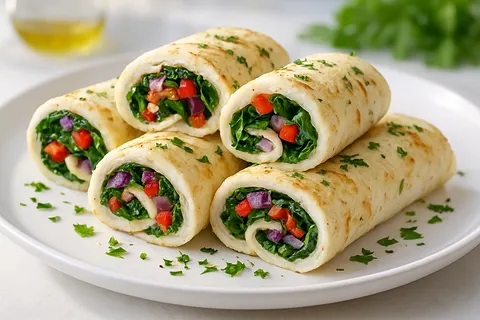Egg White Veggie Omelet Roll-ups