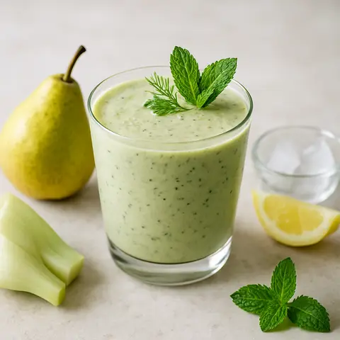 Fresh Pear & Fennel Smoothie with Coconut Milk