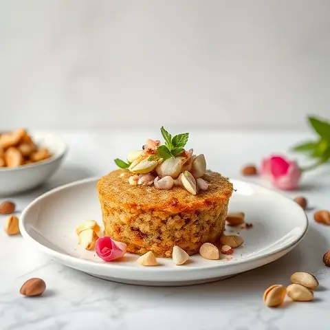 Rosewater Pistachio Semolina-Free Basbousa Cups