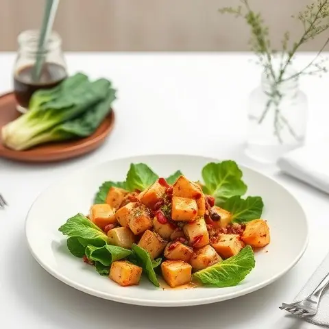 Warm Miso-Glazed Tofu & Bok Choy Salad