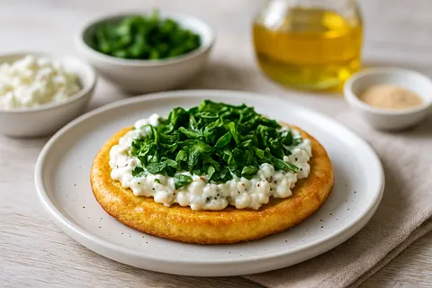 Spinach-Cottage Cheese Protein Toast (Cloud Bread)