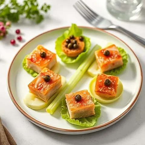 Smoked Trout & Caper Bites on Celery