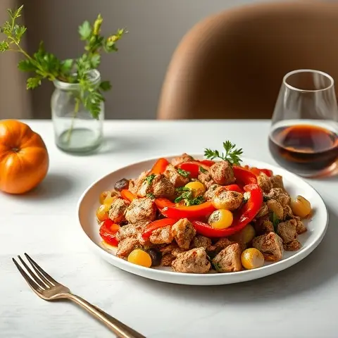 Cumin-Paprika Turkey Skillet with Peppers and Onions