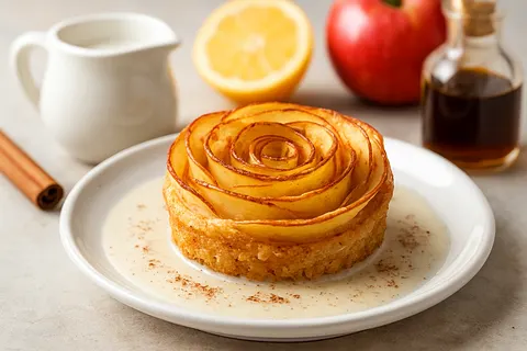 Apple “Roses” Baked in Coconut Milk