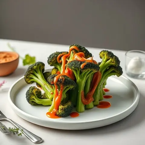 Charred Broccoli Florets with Chili-Garlic Drizzle