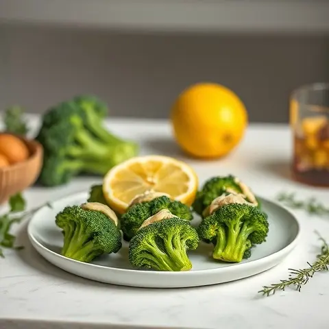 Lemon Tahini Broccoli Bites