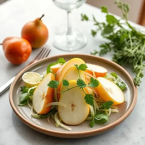 Fresh Pear and Fennel Salad with Olive Oil