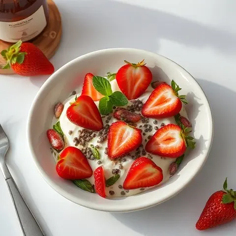 Lactose-Free Greek Yogurt Bowl with Strawberries and Chia
