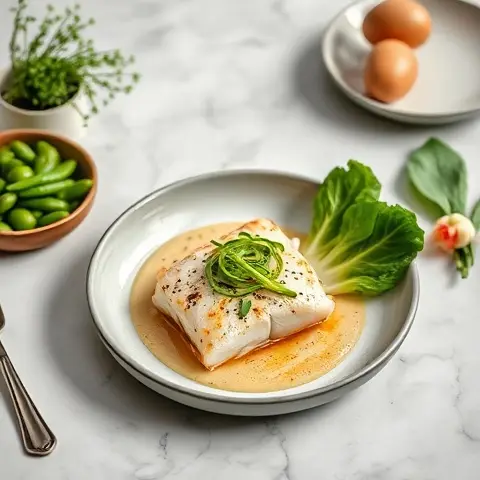 Ginger-Scallion Steamed Fish with Baby Bok Choy