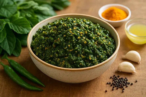 Nutritious Gongura Pachadi (Roselle Leaf Pickle)