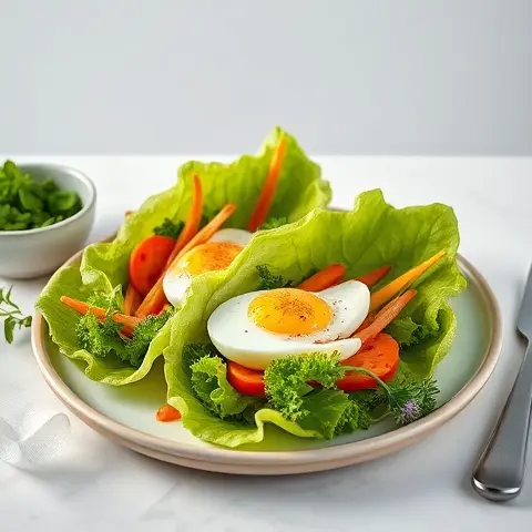 Nutritious Egg White and Veggie Lettuce Wraps