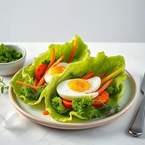 Nutritious Egg White and Veggie Lettuce Wraps