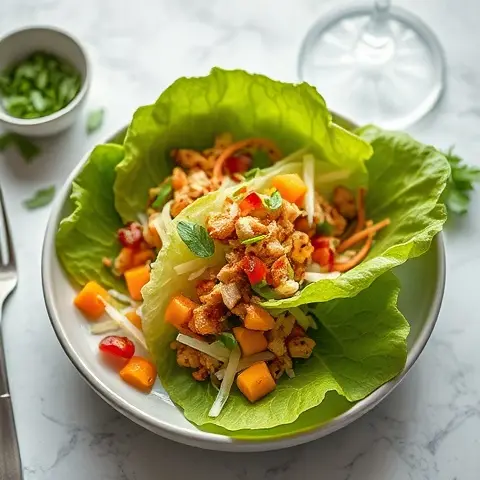 Thai Mango & Chicken Salad Lettuce Cups