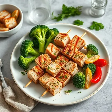 Mild Piri-Piri Turkey Skewers with Charred Broccoli