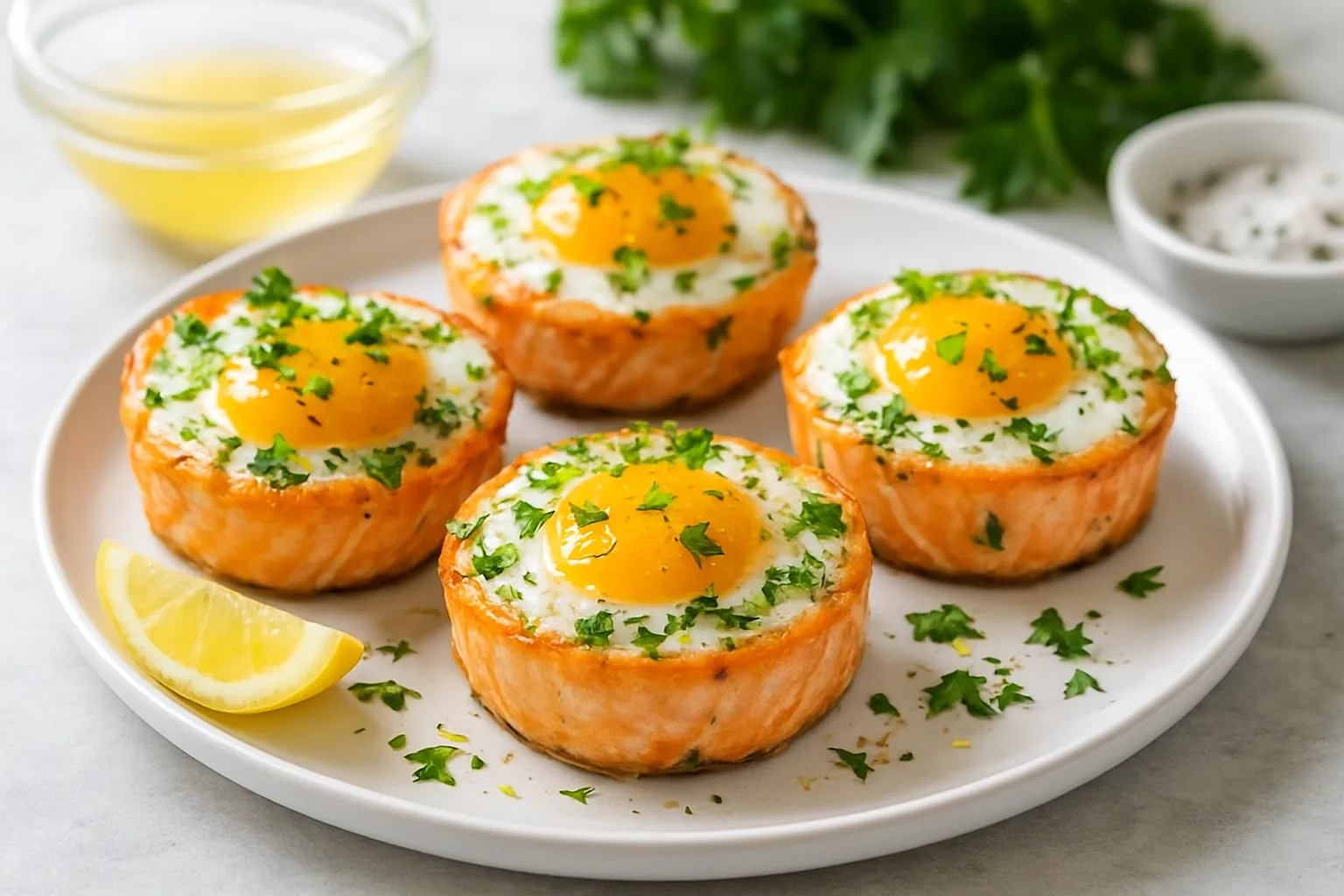 Lemon-Herb Salmon Egg Cups