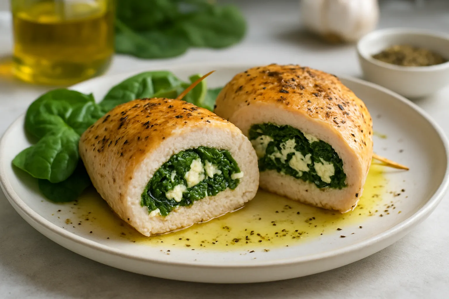 Spinach & Feta Stuffed Chicken Breast