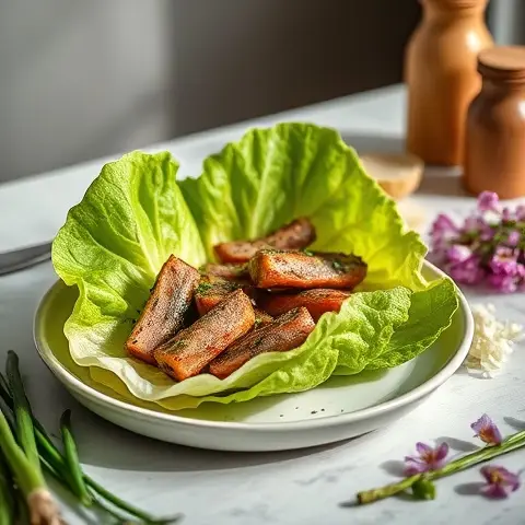 Ginger-Scallion Sardine Lettuce Boats