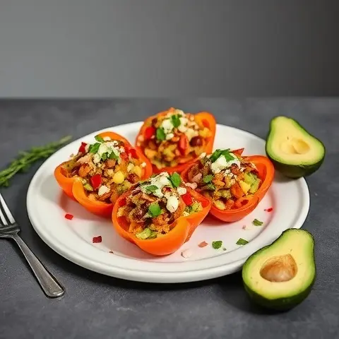 Bell Pepper Nacho Bites with Guacamole