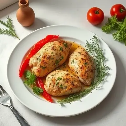 Provençal Herb Chicken with Roasted Peppers