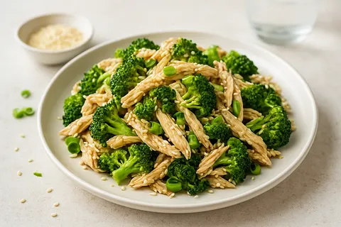 Shredded Chicken, Broccoli & Sesame Salad