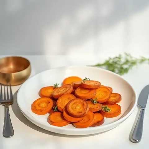Roasted Carrot Coins with Fresh Thyme
