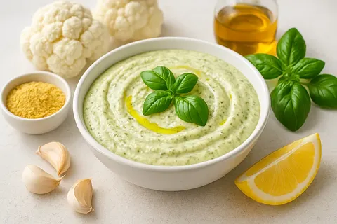 Creamy Basil-Cauliflower Alfredo Dip (Low-Carb)