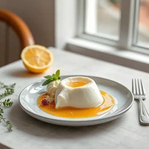 Creamy Greek Yogurt Honey-Lemon Panna Cotta