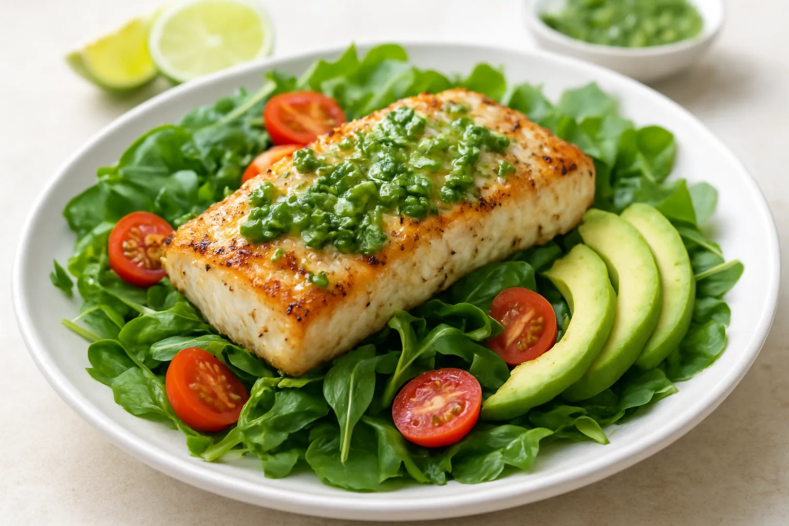 Cilantro-Lime Grilled Mahi Mahi with Greens