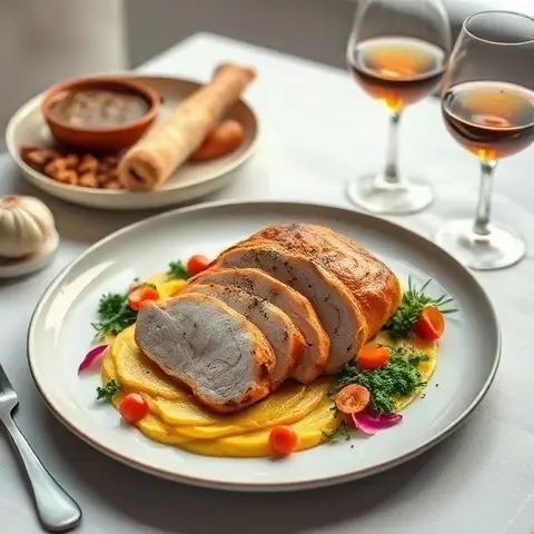 Saffron & Mace Roasted Turkey Breast with Warm Celeriac