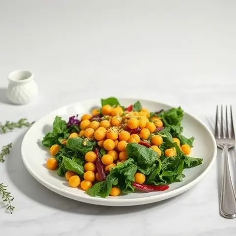 Turmeric-Spiced Chickpea Sprout & Kale Salad