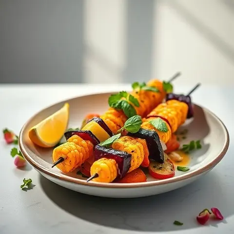 Chili-Lime Charred Corn-Free Mexican Street Veg Skewers