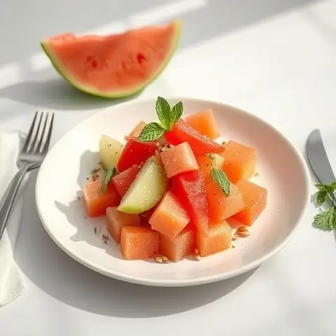 Refreshing Melon and Sunflower Seed Salad with Mint