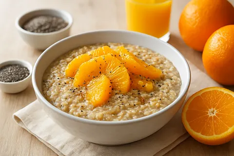Nutritious Quinoa Porridge with Orange and Chia