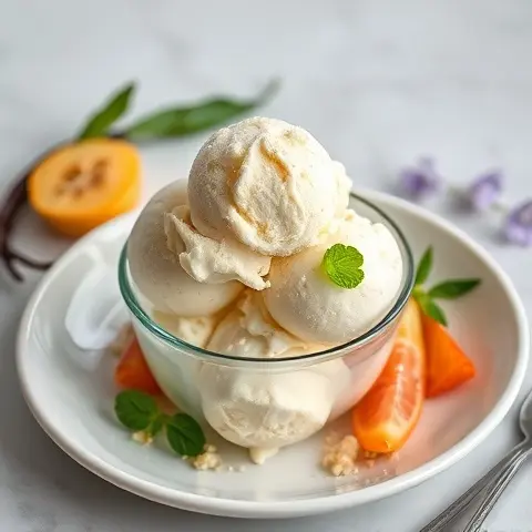Creamy Vanilla Bean Greek Yogurt Ice Cream