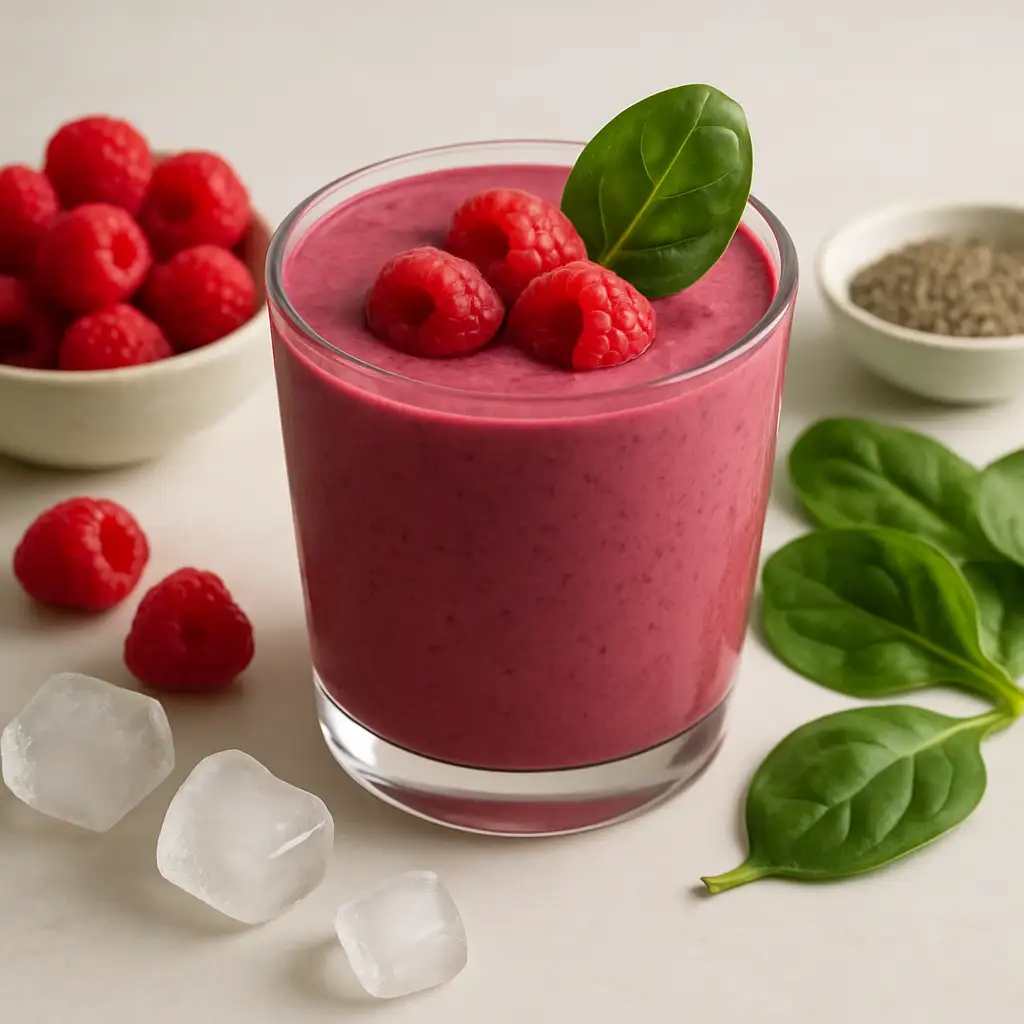 Raspberry Spinach Antioxidant Beauty Smoothie