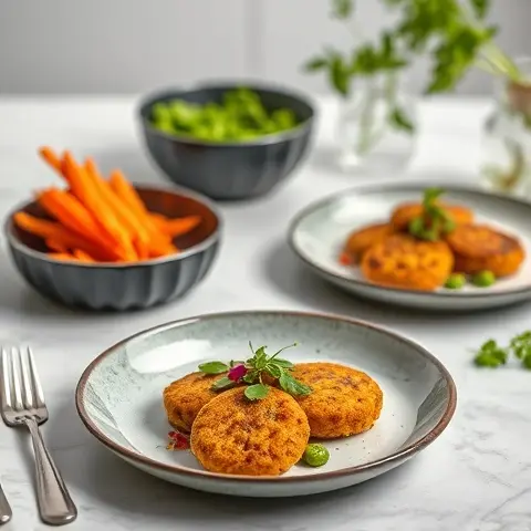 Carrot & Pea Shami-Style Mini Patties