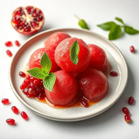 Refreshing Pomegranate Sorbet with Lime and Mint