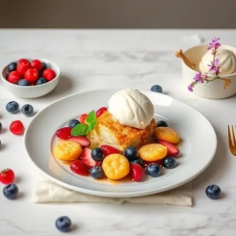 Vanilla-Almond Cobbler with Tiny Berries