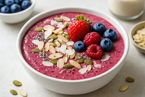 Almond-Berry Protein Smoothie Bowl